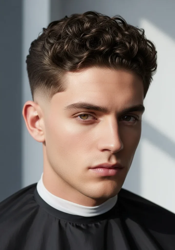 Curly Slick Back Fade