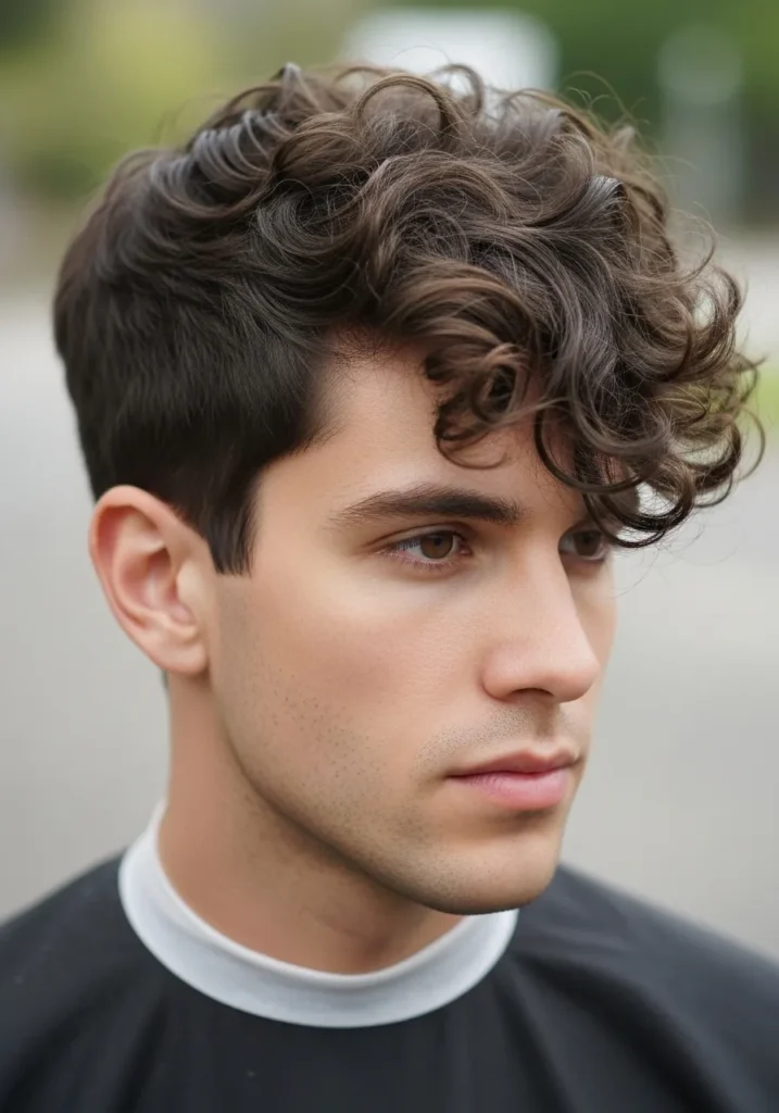 23 Stylish Haircuts for Long Face Men 15 Curly Volume Balance Cut