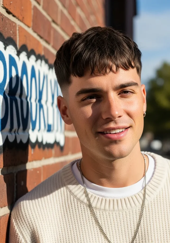 Fringe Haircut with Low Fade