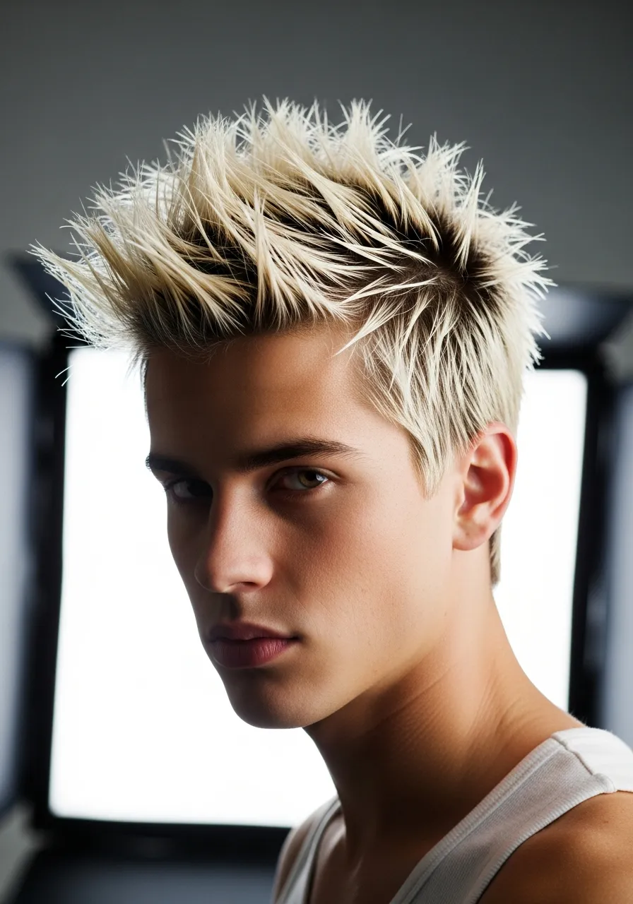 Frosted tips hairstyle for men with modern revival style
