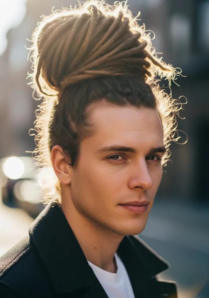 High Bun Dread Style