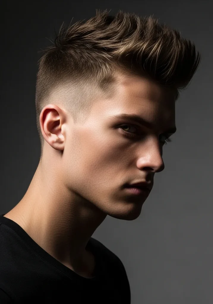 High Fade with Short Spiky Top