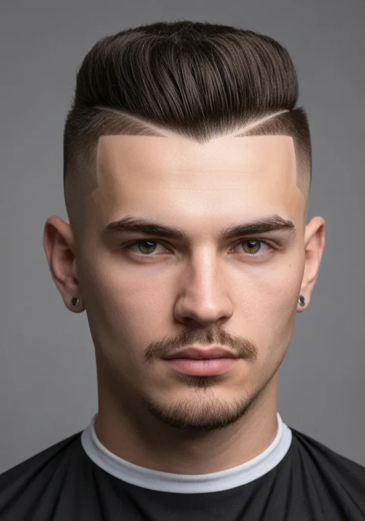 High Skin Fade with Hard Part