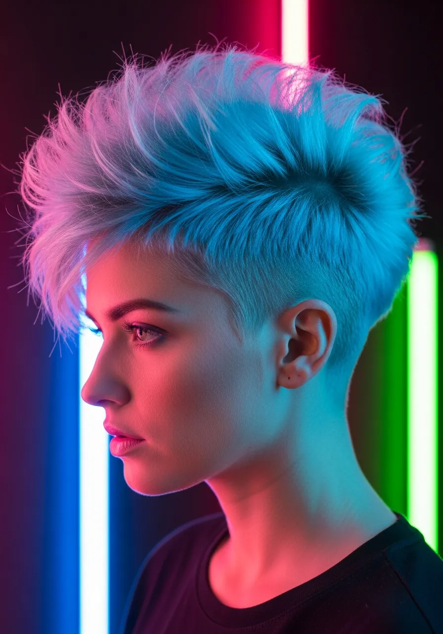 Ice blue undercut hairstyle for men with bold modern edge