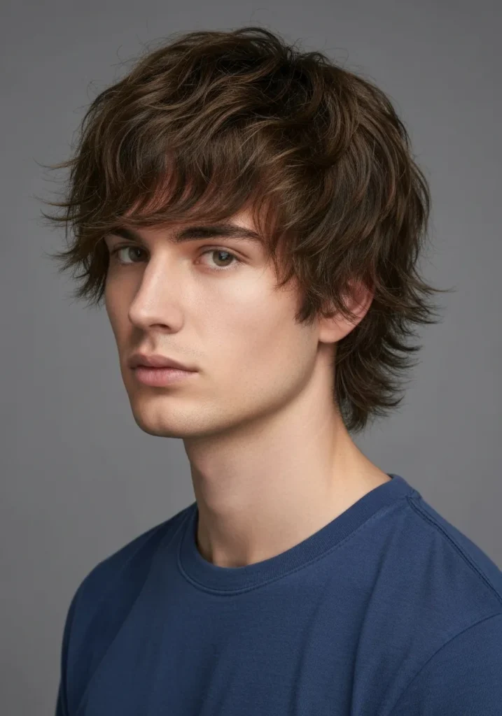 23 Stylish Haircuts for Long Face Men 6 Layered Shag Cut