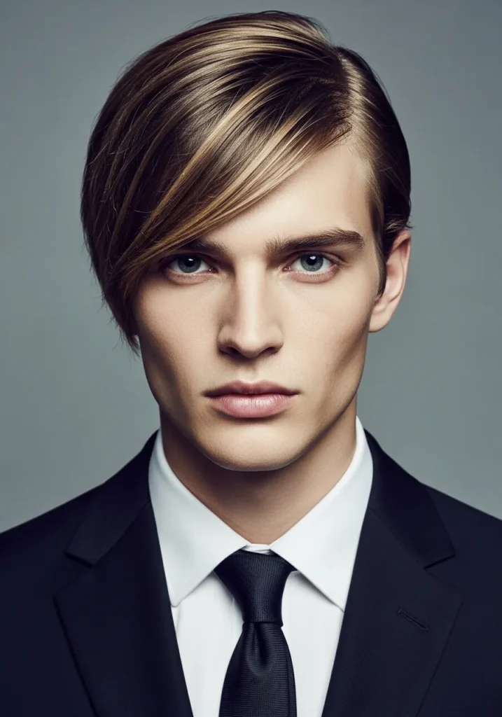20 Trendy Layered Haircut Ideas for Men 13 Layered Side Swept Hairstyle