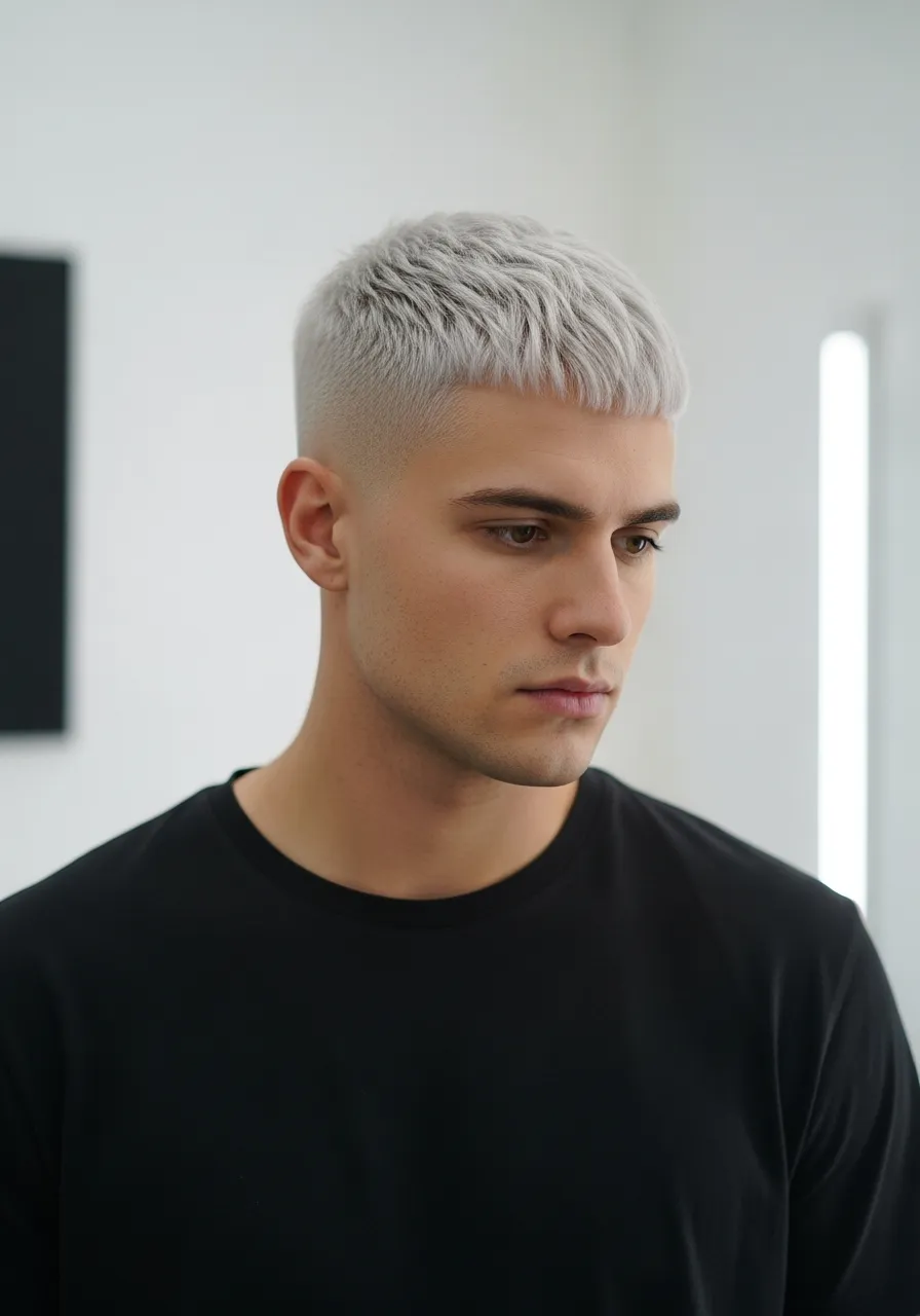 25 Stunning White Hair Looks for Men 11 Matte White Crop.