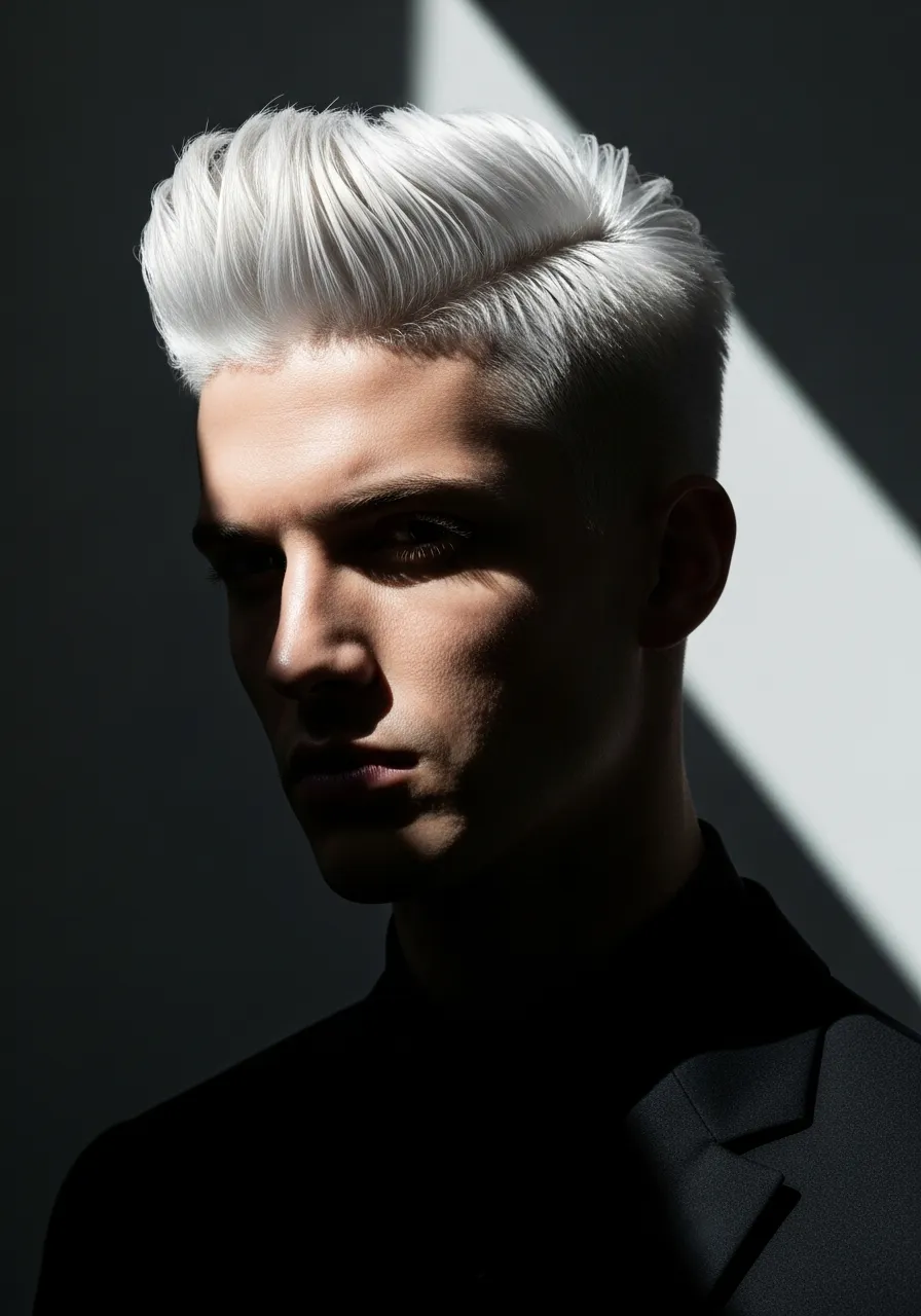 25 Stunning White Hair Looks for Men 26 Pure White Statement Look.
