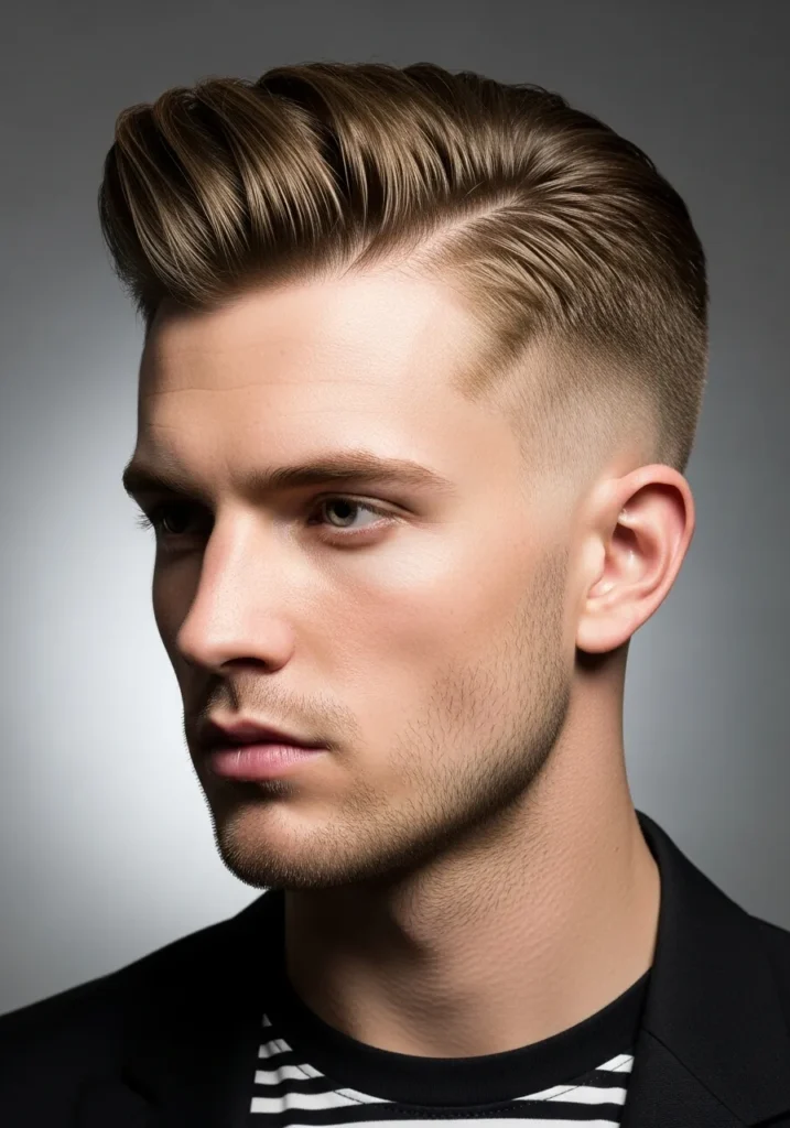 Short Pompadour with Taper Fade