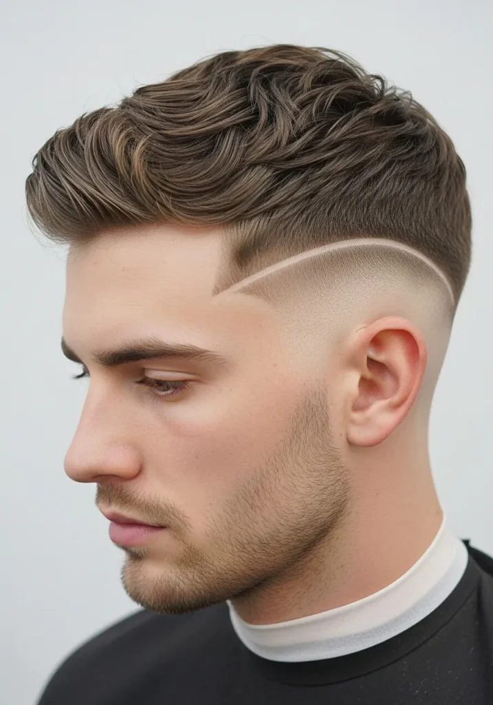 Short Wavy Hair with Drop Fade