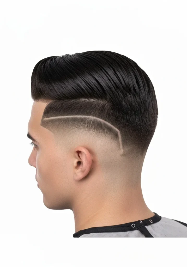 Slicked Back with Low Fade