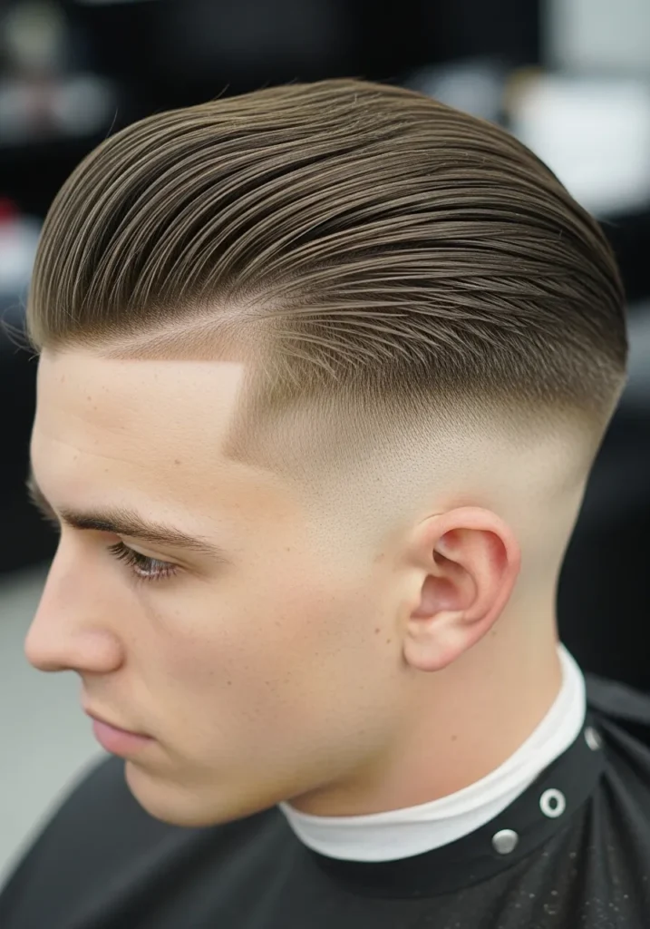 Slicked Back with Skin Fade