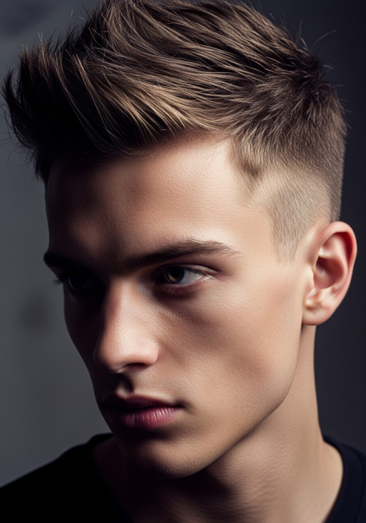 Spiky Hair with Mid Fade