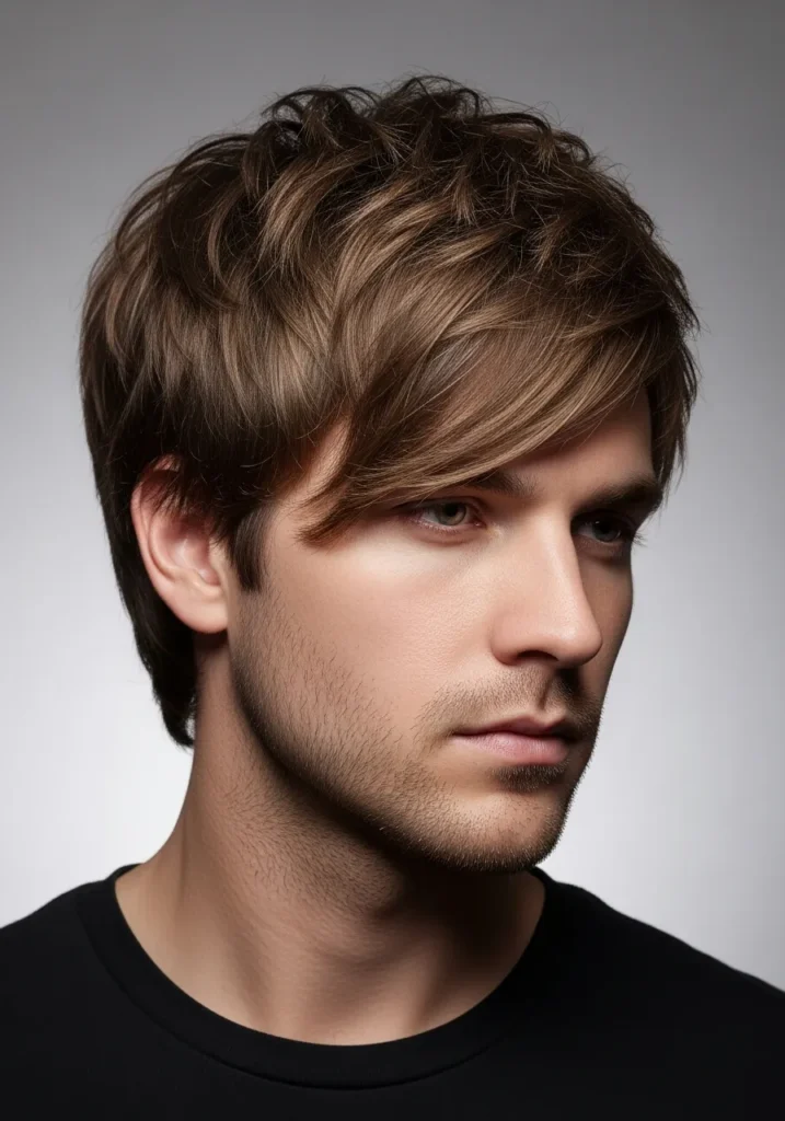 23 Stylish Haircuts for Long Face Men 14 Tapered Shag with Layers