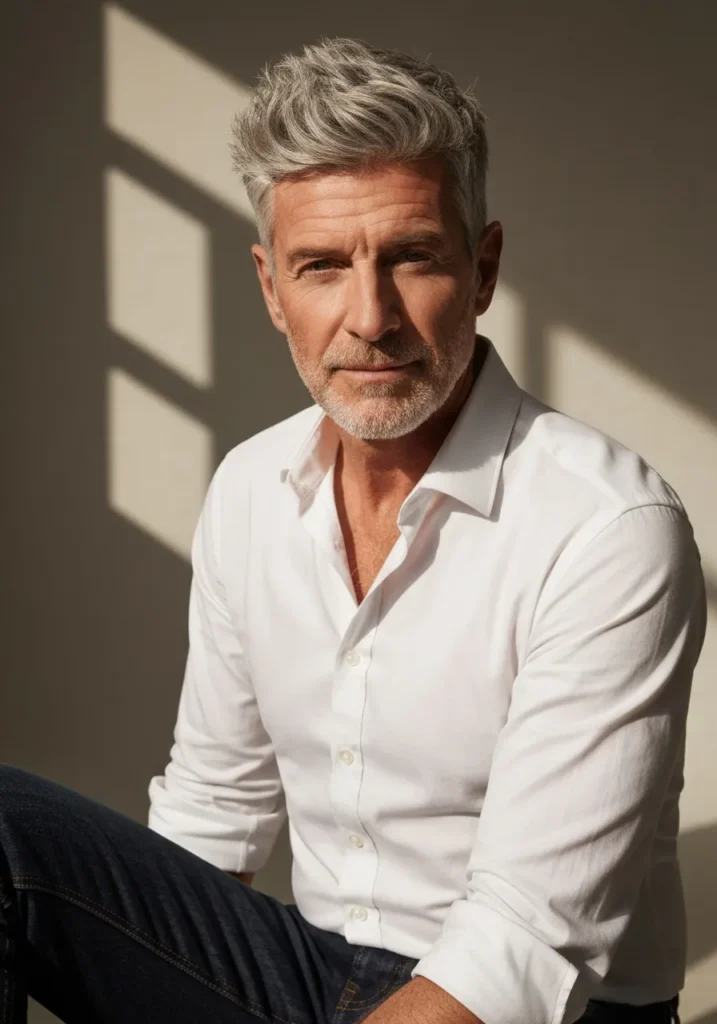 Textured Crop for Grey Hair