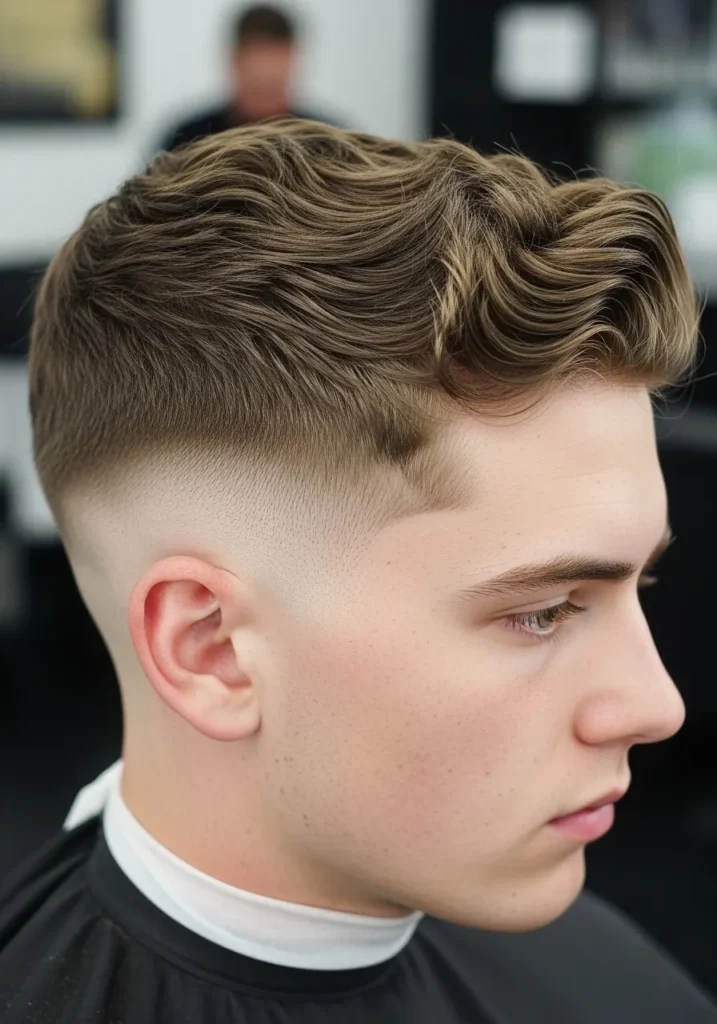 Wavy Hair with Low Fade