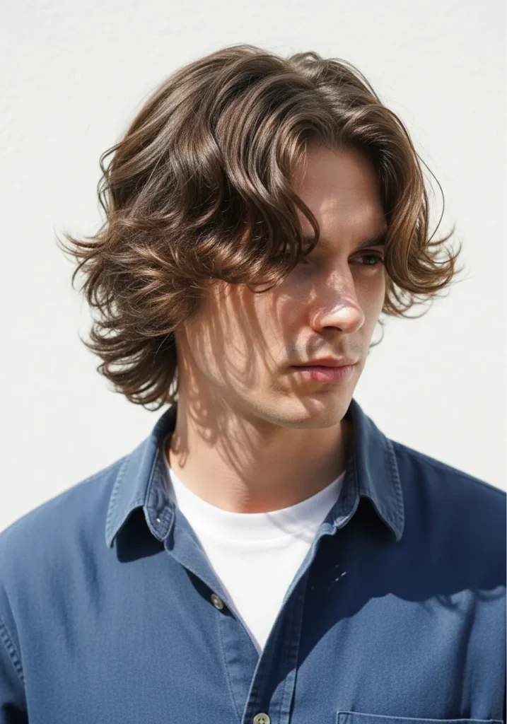 22 Shaggy Haircut for Men – Trendy & Effortless Styles 4 Wavy Shag Cut