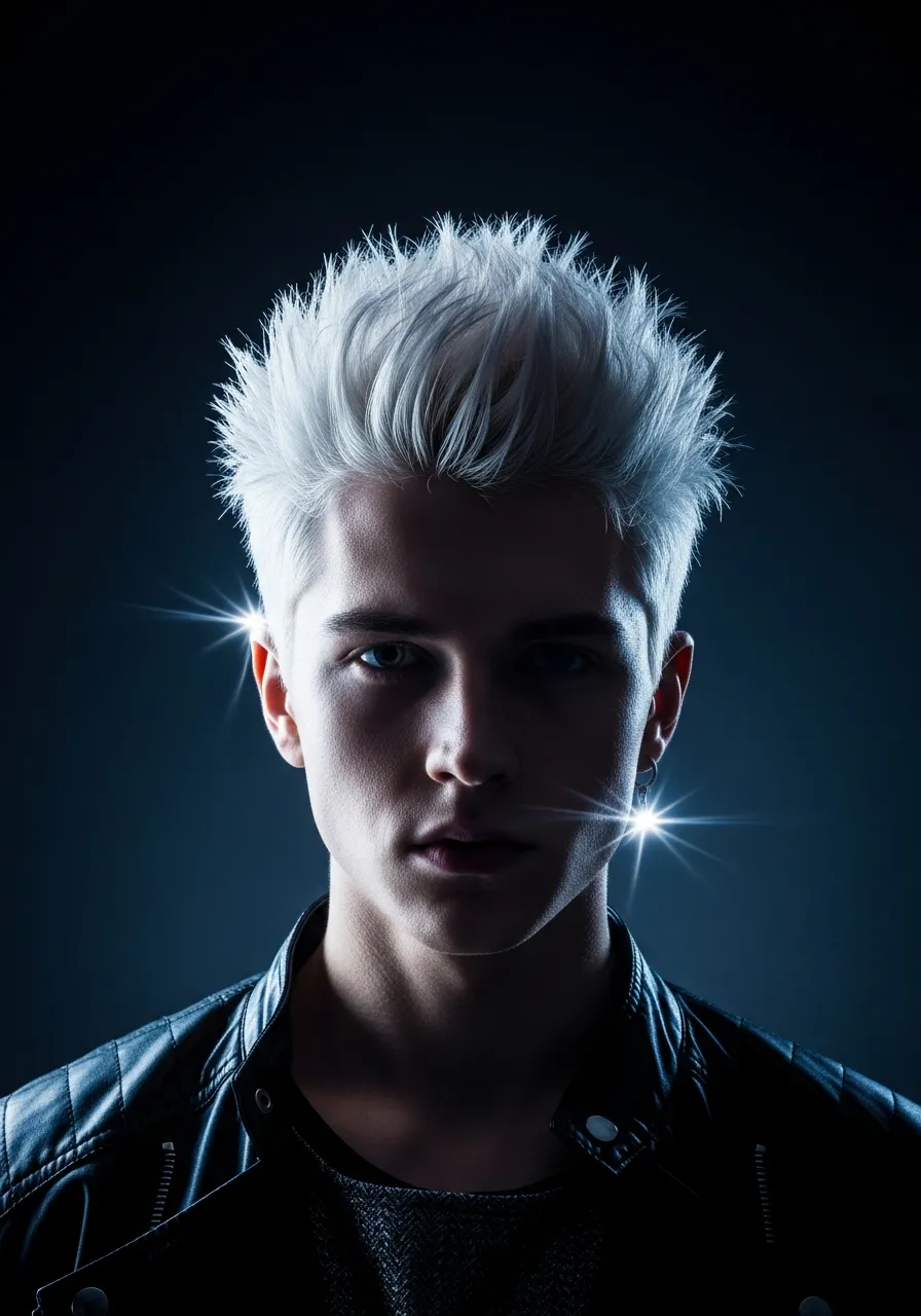 25 Stunning White Hair Looks for Men 15 White Spiky Hair