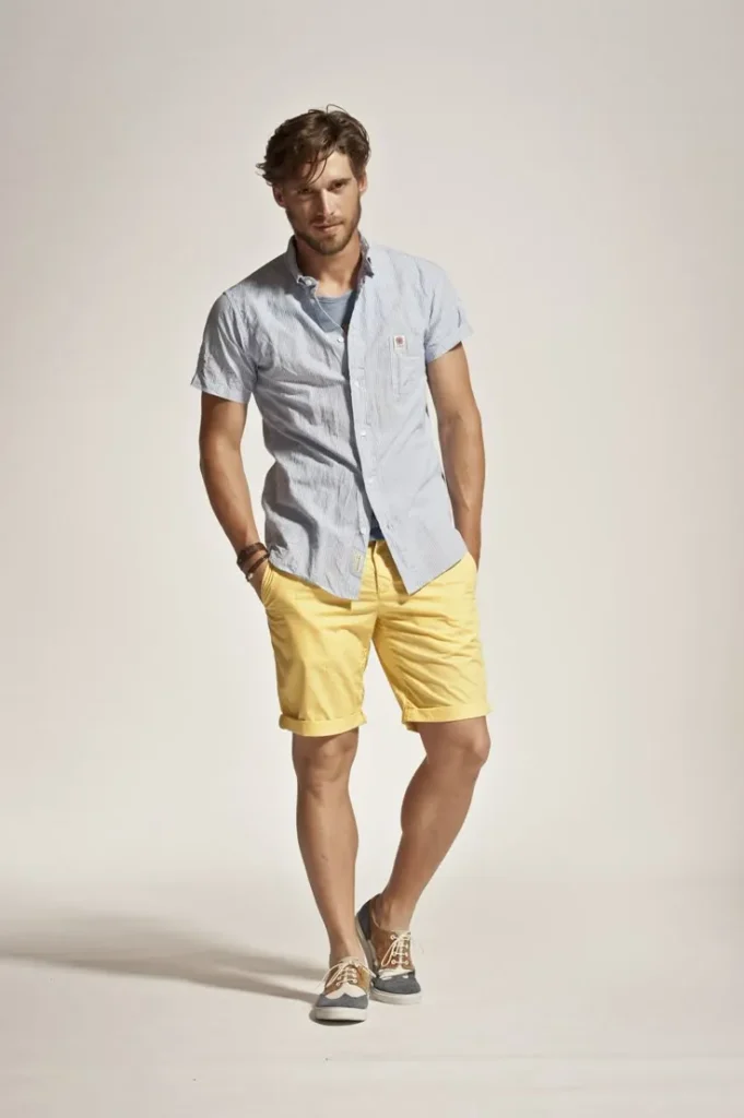 2013 MAN Spring Summer COLLECTION Bright yellow shorts comfy shirt franklinandmarshall americancollegestyle