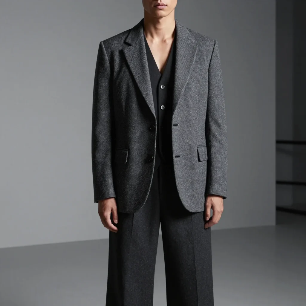 Blazer with Wide Trousers