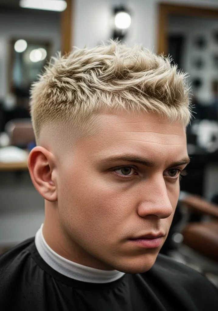 21 Modern Short Blonde Haircuts for Men 5 Blonde Crop with Skin Fade