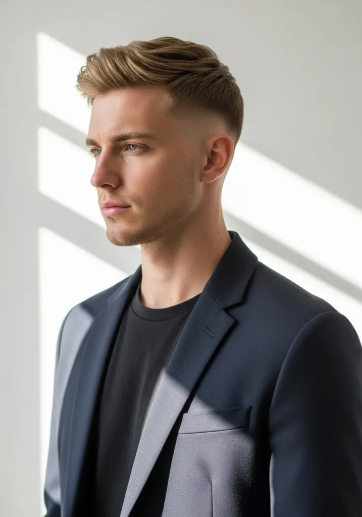 21 Modern Short Blonde Haircuts for Men 4 Blonde Short Quiff