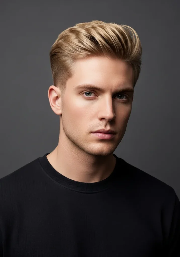 21 Modern Short Blonde Haircuts for Men 11 Blonde Short Taper Fade