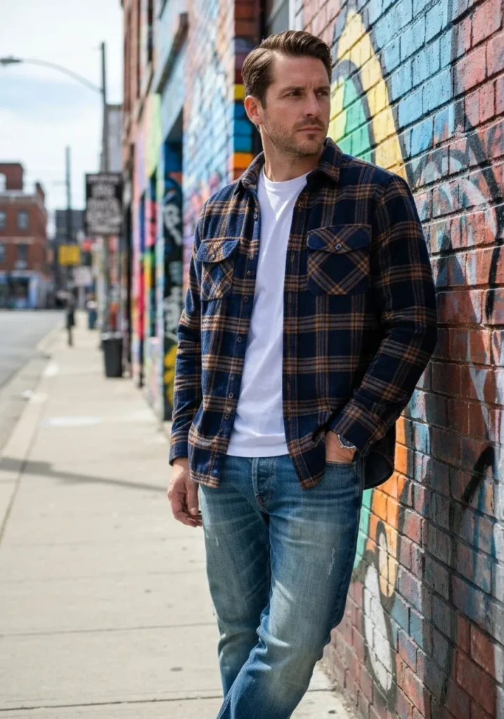 23 Trendy Corduroy Shirt Outfit Ideas 12 Checked Corduroy Shirt with Jeans
