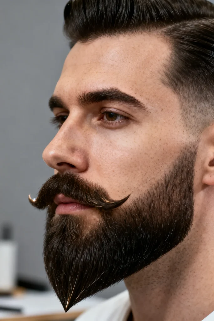 24 Stylish Ducktail Beard Ideas for Men 2 Classic Full Ducktail Beard