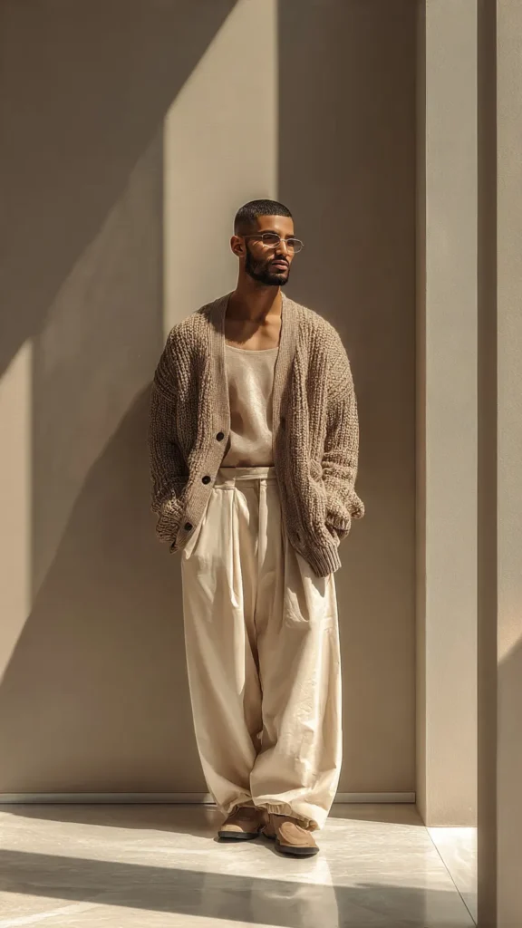 Classic White Shirt with Grey Pleated Pants