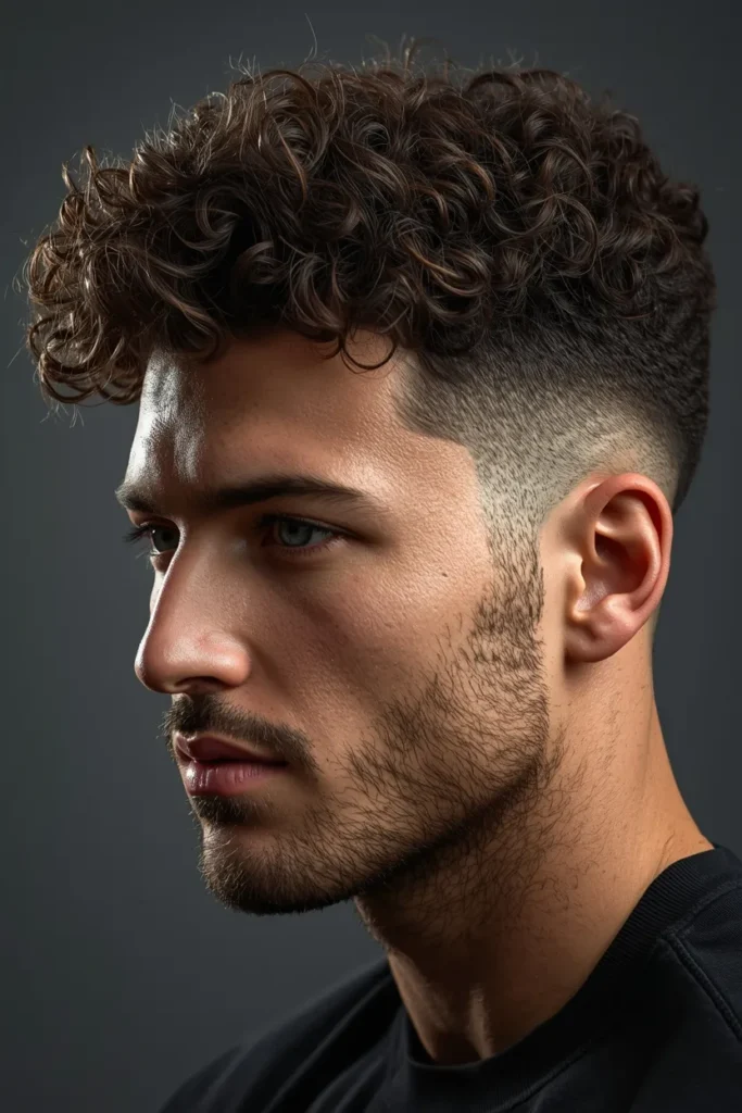 21 Fade Haircut Styles for Modern Men 11 Fade with Curly Hair