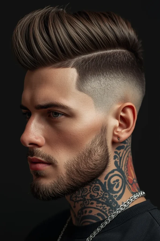 21 Fade Haircut Styles for Modern Men 9 Fade with Pompadour