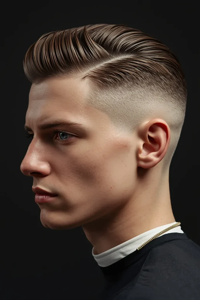 21 Fade Haircut Styles for Modern Men 18 Fade with Slick Back