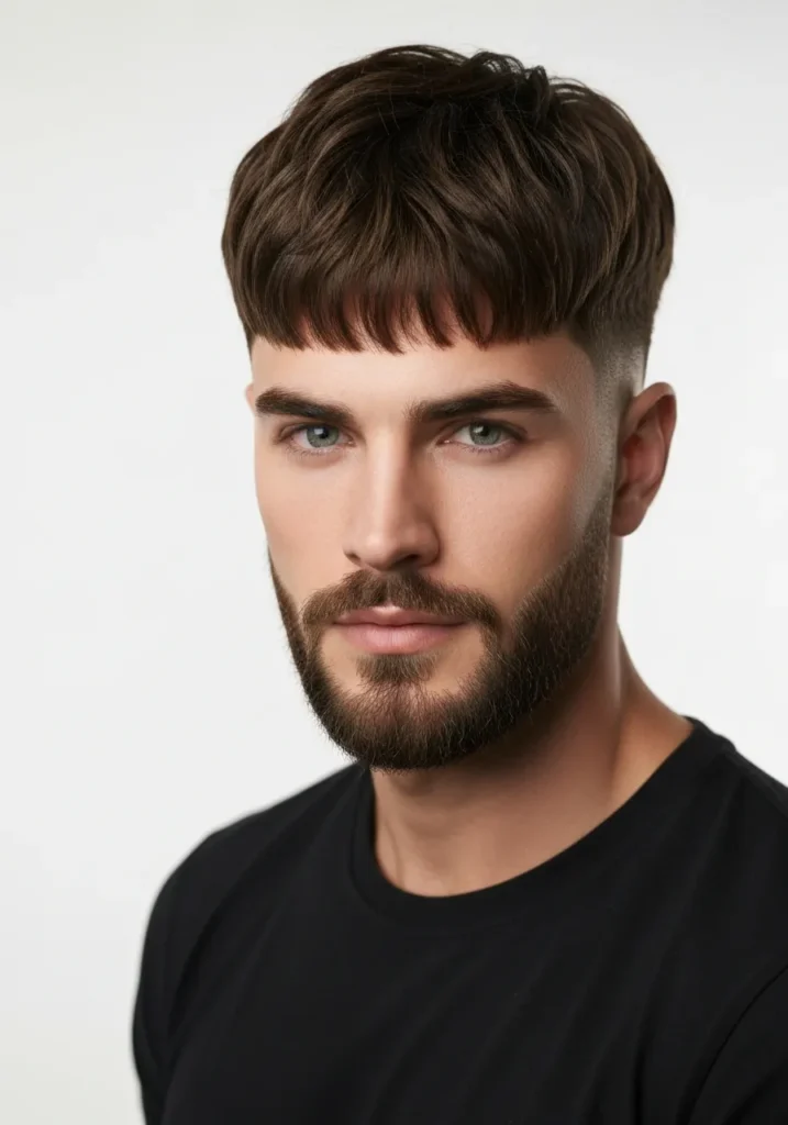 Fringe Haircut with Beard