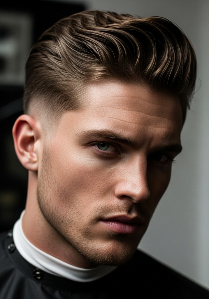 High Fade Wavy Slick Back