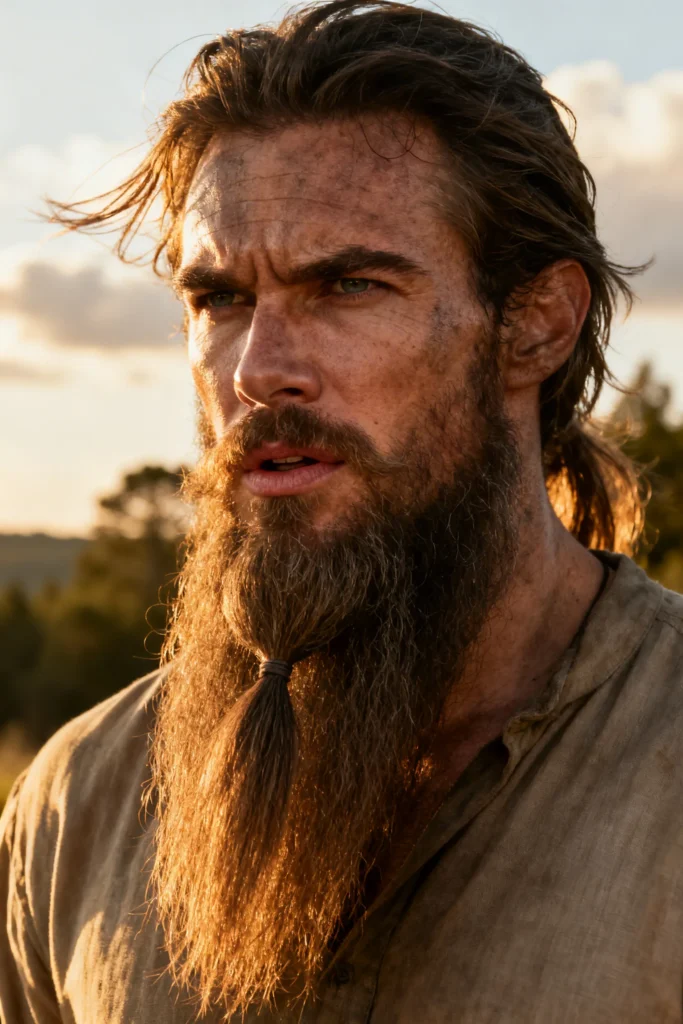 24 Stylish Ducktail Beard Ideas for Men 5 Long Ducktail Beard