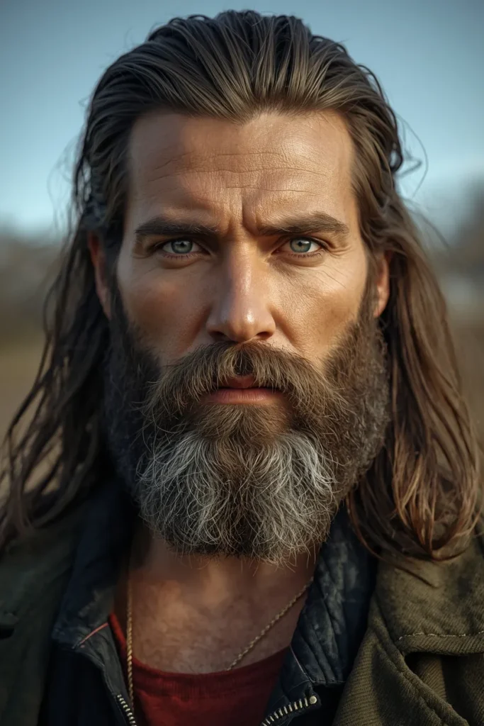 Long Hair with Beard Combo