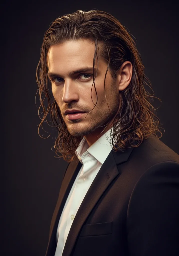 Long Wavy Slick Back