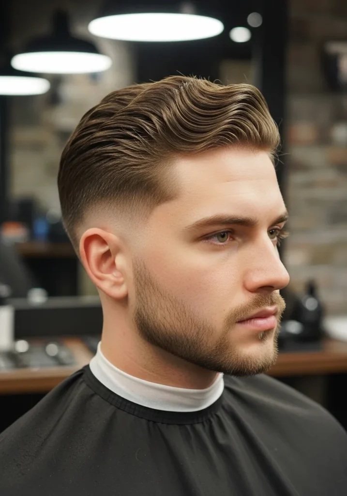 Low Fade Wavy Slick Back