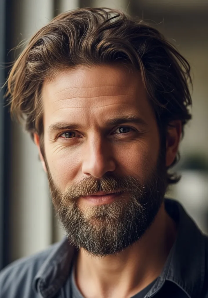 Messy Hair with Beard