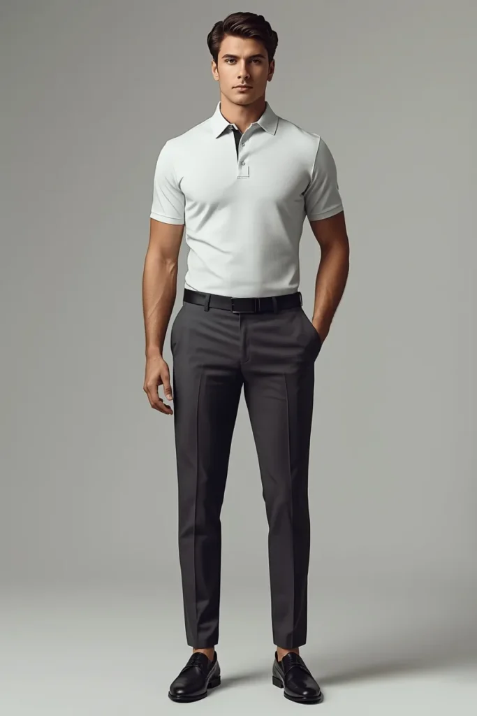 Polo Shirt with Tailored Trousers