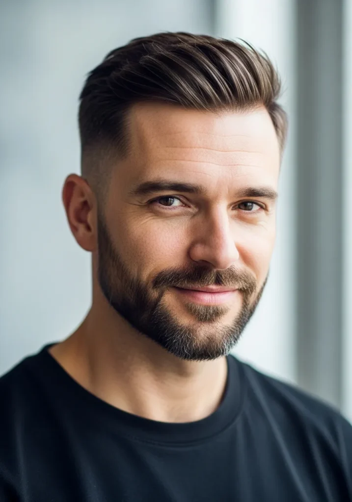 Taper Fade with Short Beard