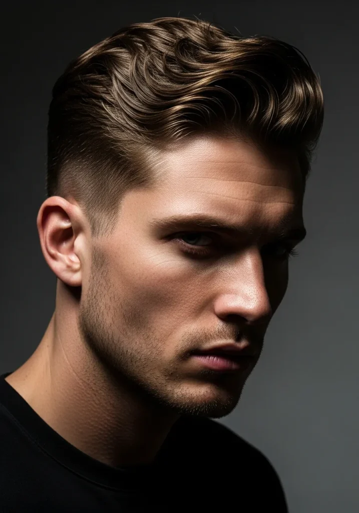 Wavy Slick Back with Undercut