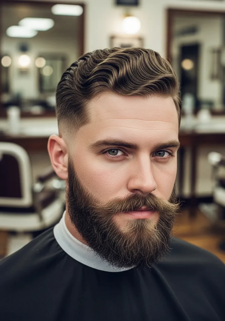 Wavy Undercut with Beard