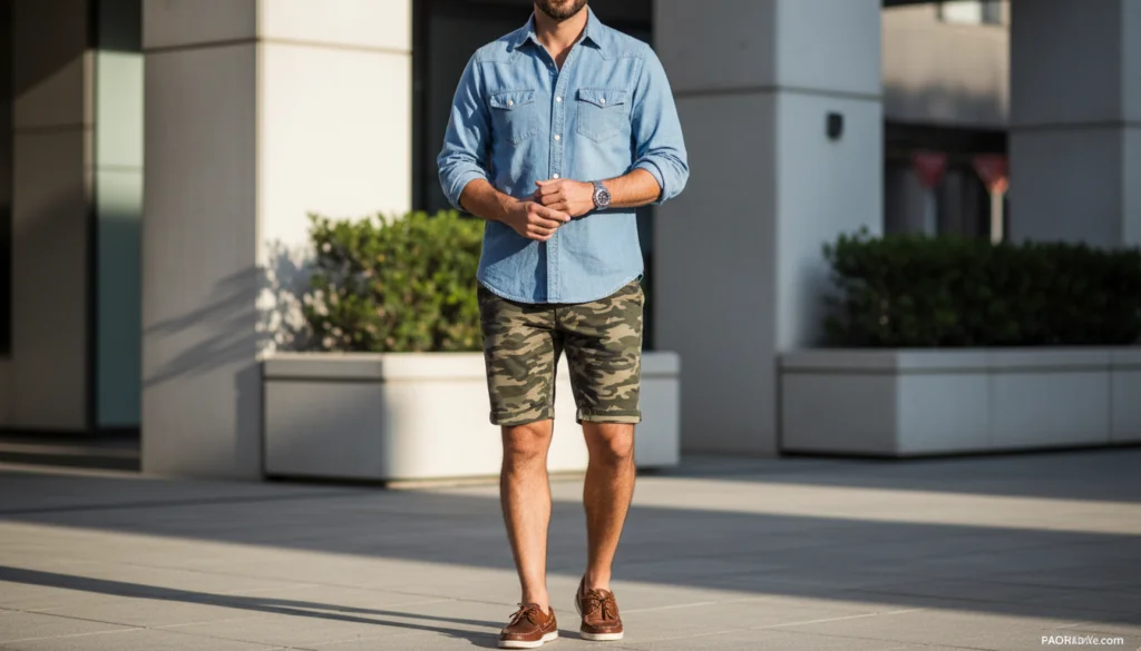 25 Stylish Camo Shorts Outfits for Men to Rock This Summer 7 image 545