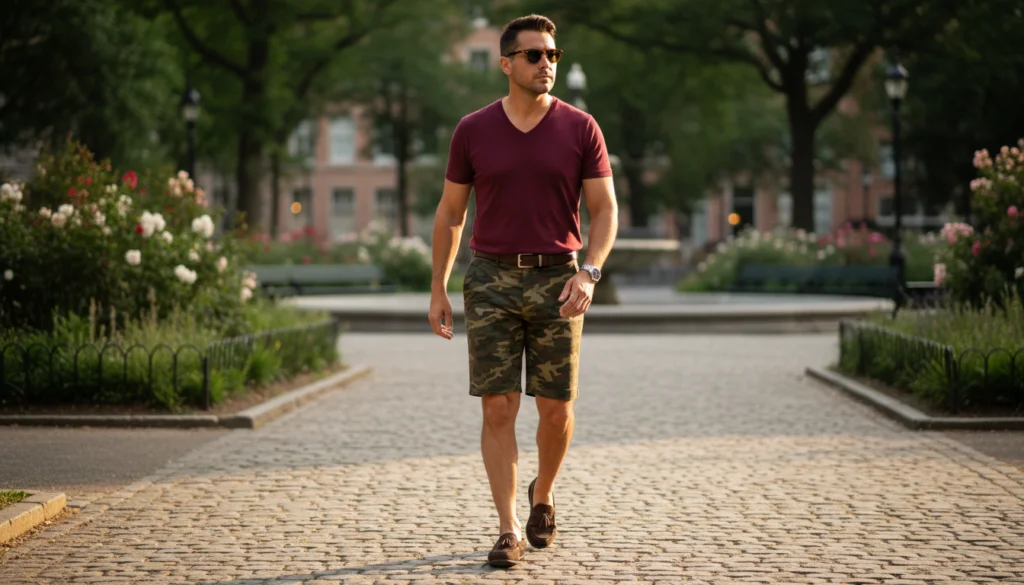 25 Stylish Camo Shorts Outfits for Men to Rock This Summer 14 image 555