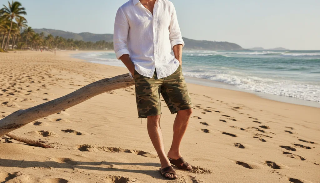 25 Stylish Camo Shorts Outfits for Men to Rock This Summer 10 image 561