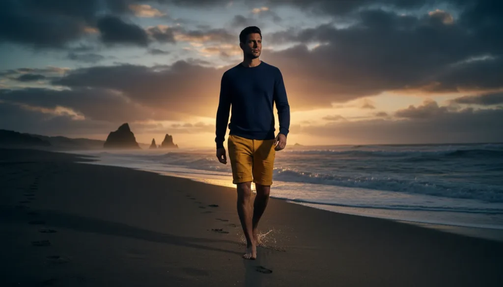 mustard linen and navy lightweight sweater