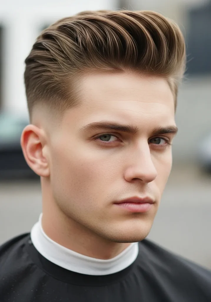 Undercut Pompadour with Taper Fade