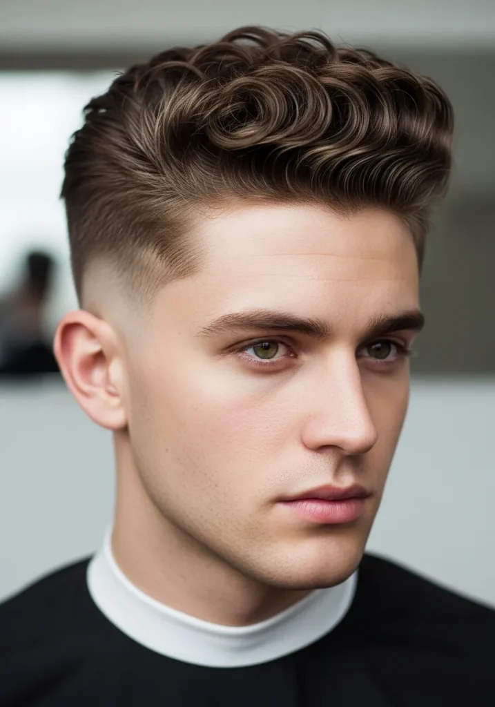 Curly Undercut Pompadour